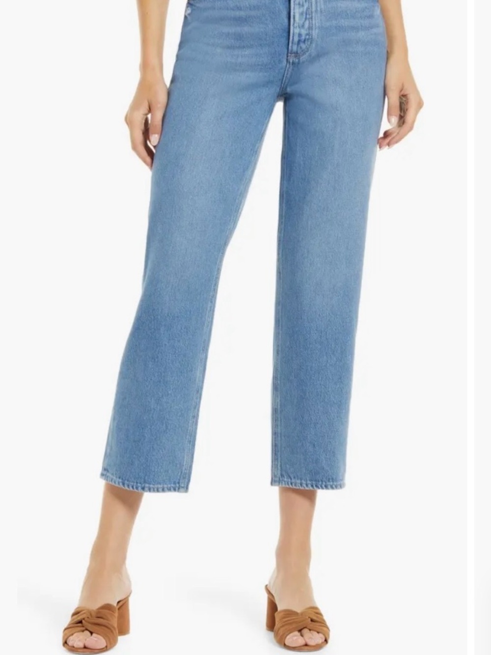 PAIGE Women’s Straight Jeans in Medium Blue Wash